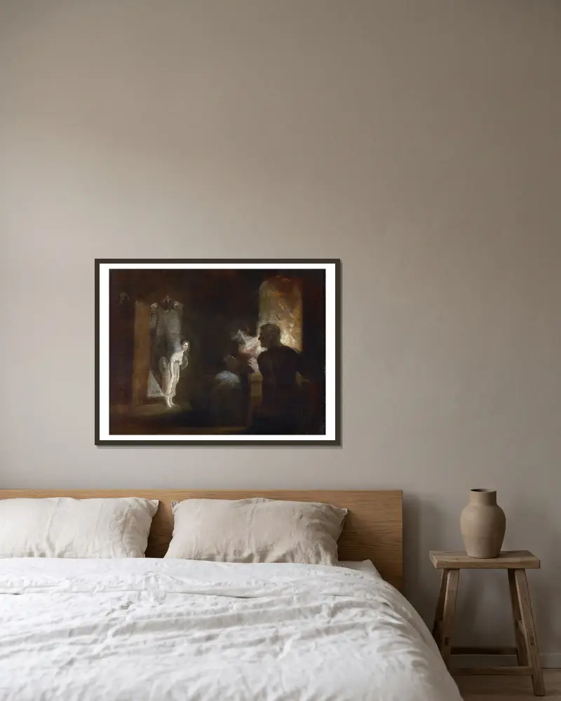 Kühleborn för Undine till fiskarna av Henry Fuseli inramad på en vägg