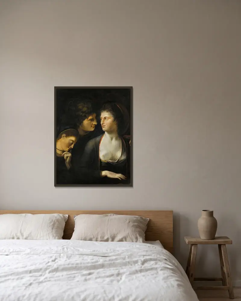 Lysander med Helena och Hermia, ur En midsommarnattsdröm av Henry Fuseli inramad på en vägg