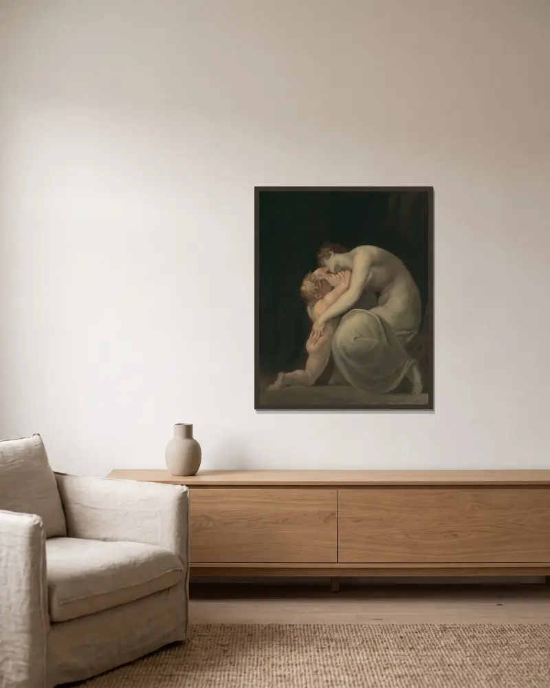 Tekemessa och Eurysakes av Henry Fuseli inramad på en vägg