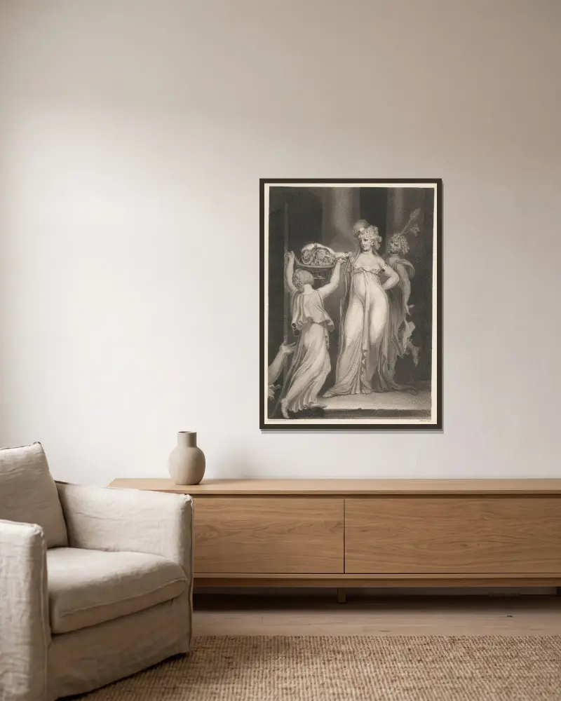 Herodias dotter av Henry Fuseli inramad på en vägg