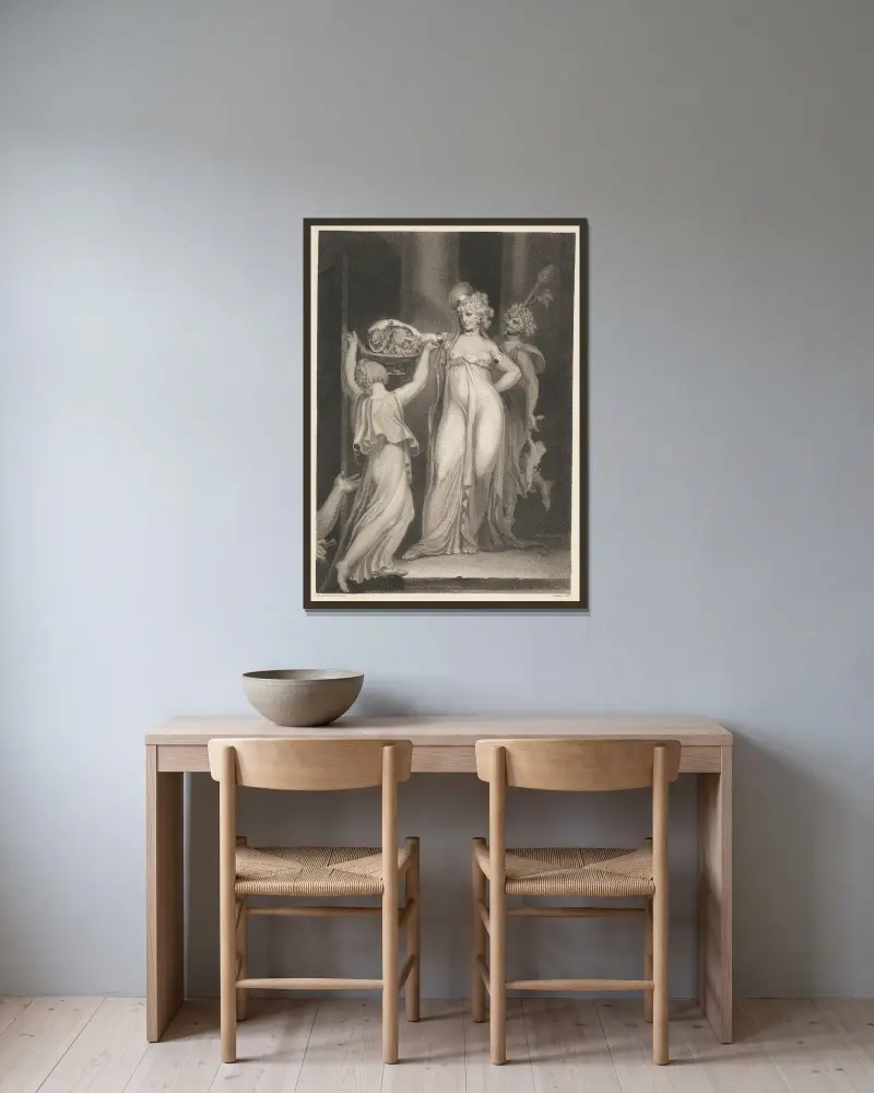 Herodias dotter av Henry Fuseli inramad på en vägg