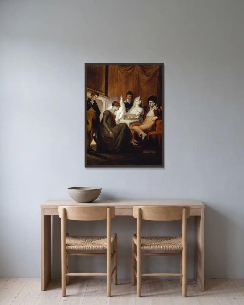 Tidningen på landet av Henry Fuseli inramad på en vägg