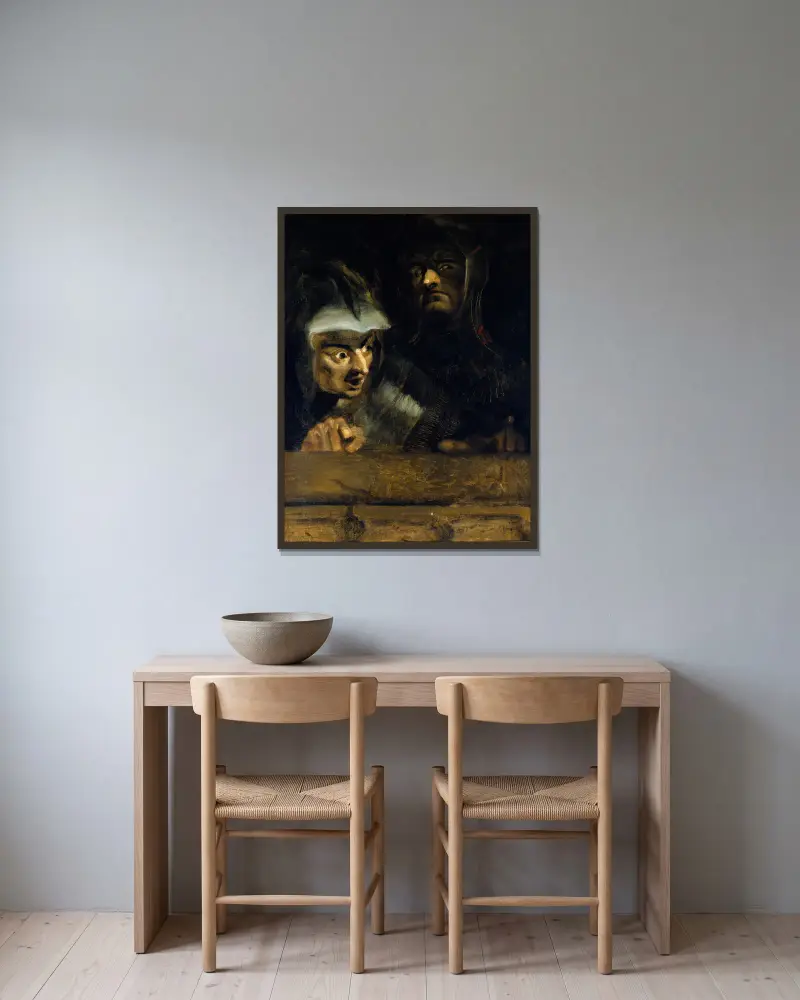 The two murderers of the Duke of Clarence av Henry Fuseli inramad på en vägg