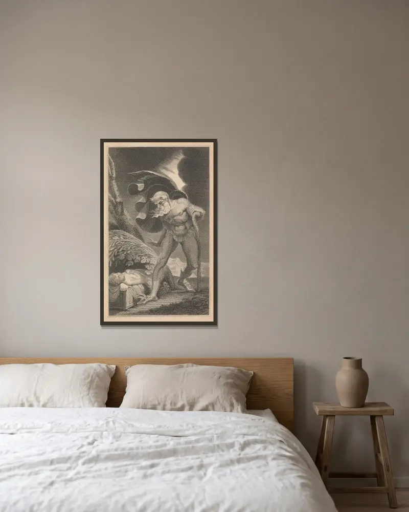 Vintersagan, akt 3, scen 3 av Henry Fuseli inramad på en vägg