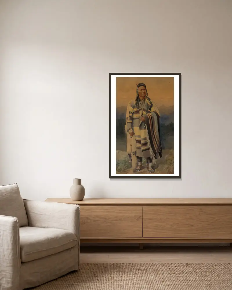Chief Joseph of the Nez Perce, 1880 – nr 1 av William Henry Holmes inramad på en vägg