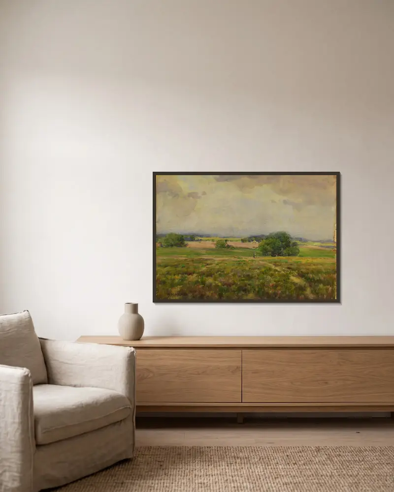 Über die Felder Marylands von William Henry Holmes gerahmt an einer Wand