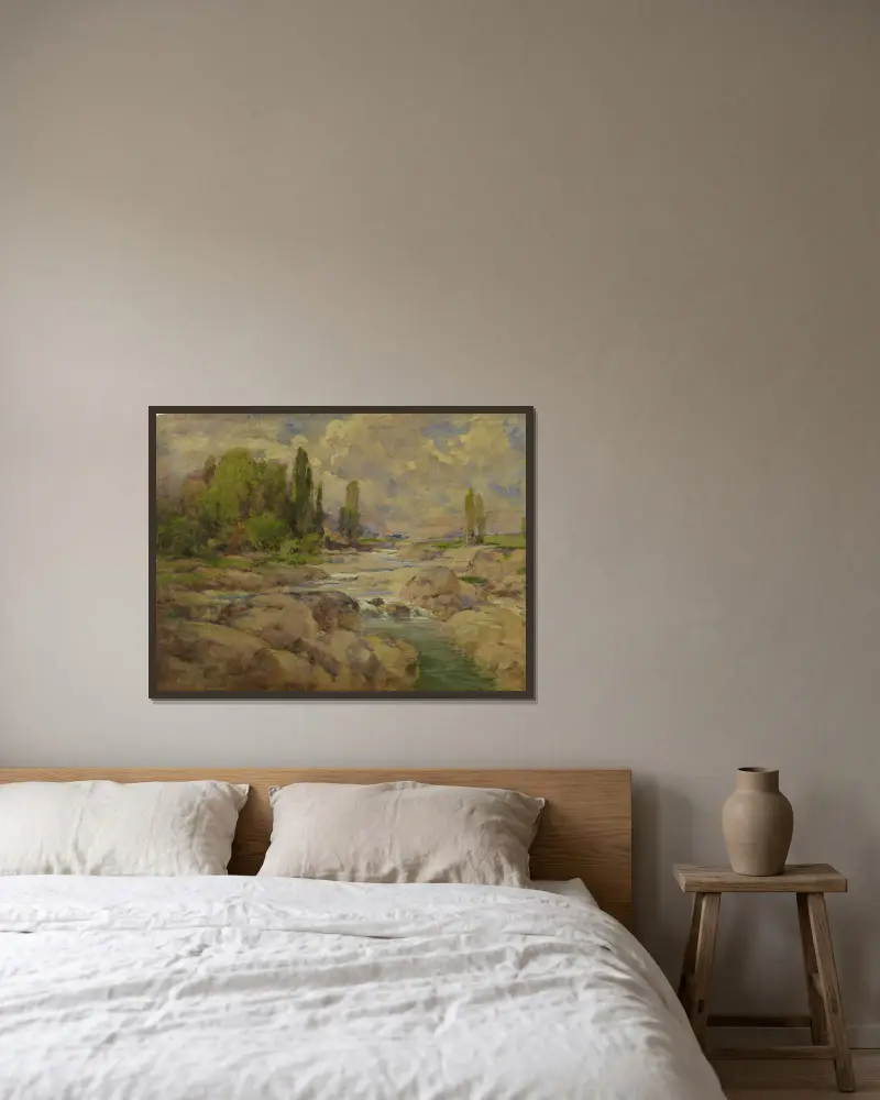 Der Normal Rock Creek von William Henry Holmes gerahmt an einer Wand