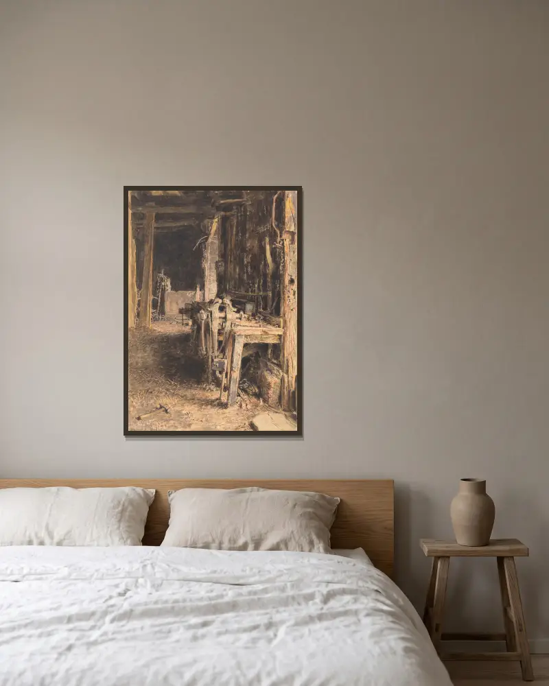 Kinderinterieur von William Henry Hunt gerahmt an einer Wand