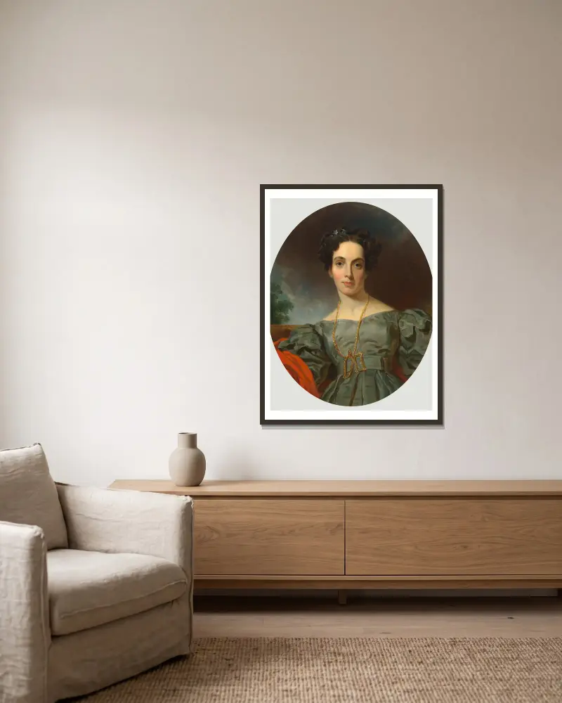 Emma Embury, 1832, Henry Inman w ramie na ścianie