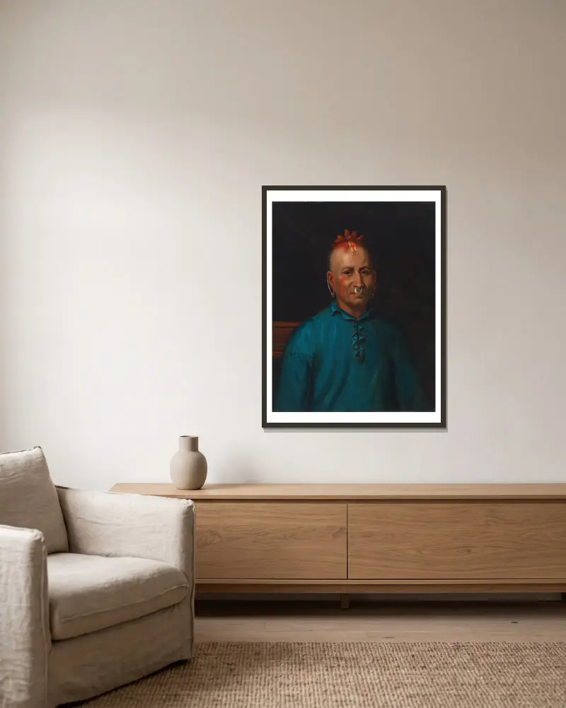 Kish-Kallo-Wa (Familie, Algonkin-Stamm der Shawnee) von Henry Inman gerahmt an einer Wand