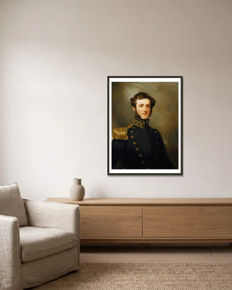 Lieutenant Philip Augustus Stockton av Henry Inman inramad på en vägg