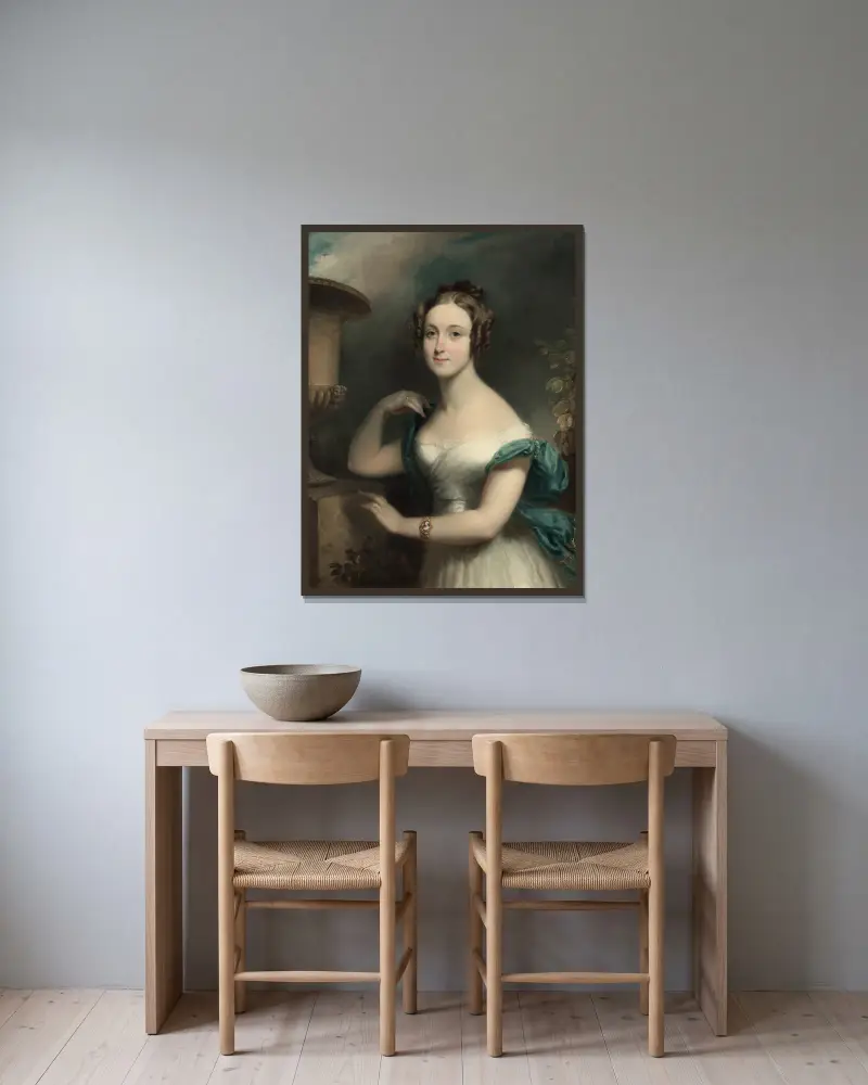 Mary Ward Betts von Henry Inman gerahmt an einer Wand