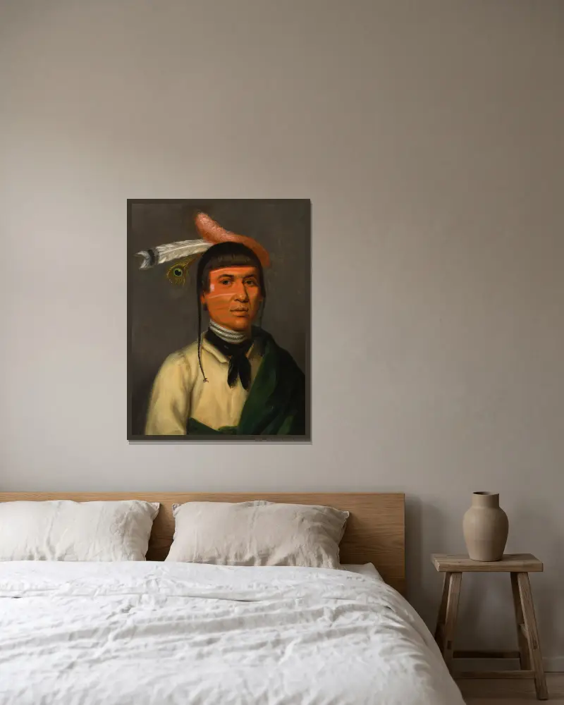 No-Tin (Wind), ein Chippewa-Häuptling von Henry Inman gerahmt an einer Wand
