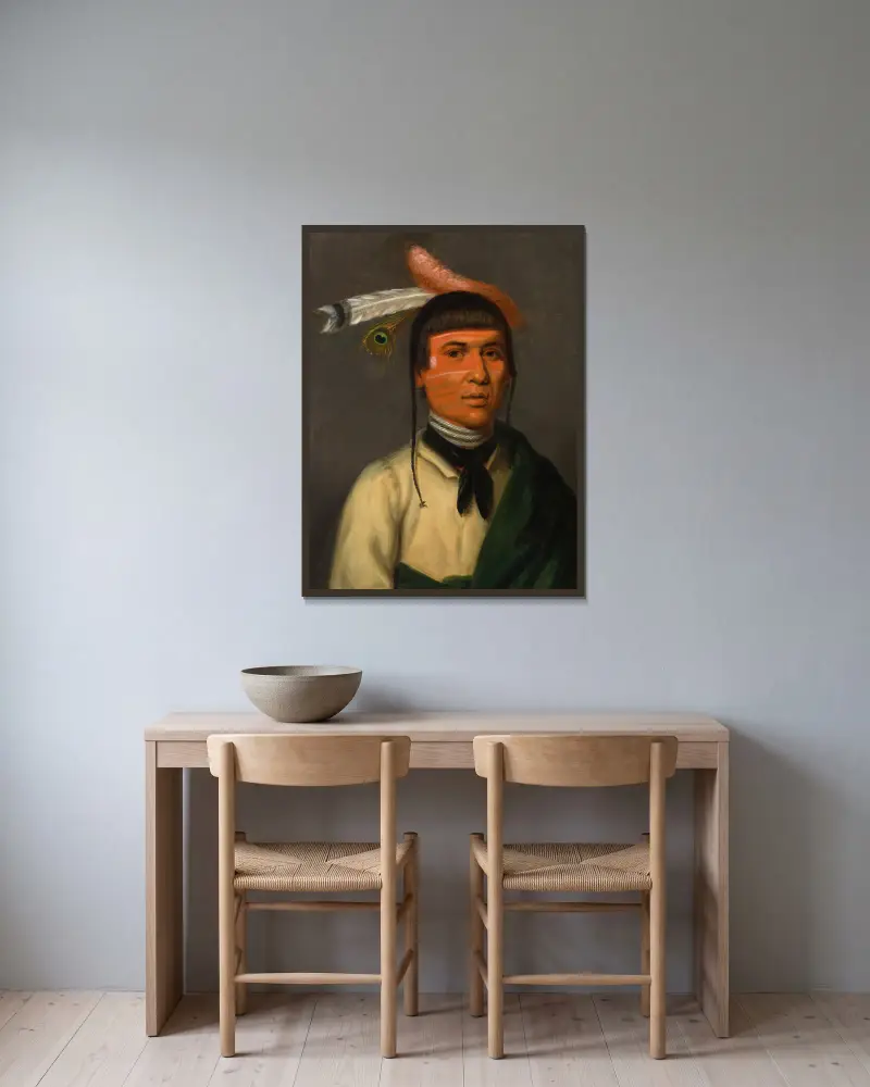 No-Tin (Wind), ein Chippewa-Häuptling von Henry Inman gerahmt an einer Wand