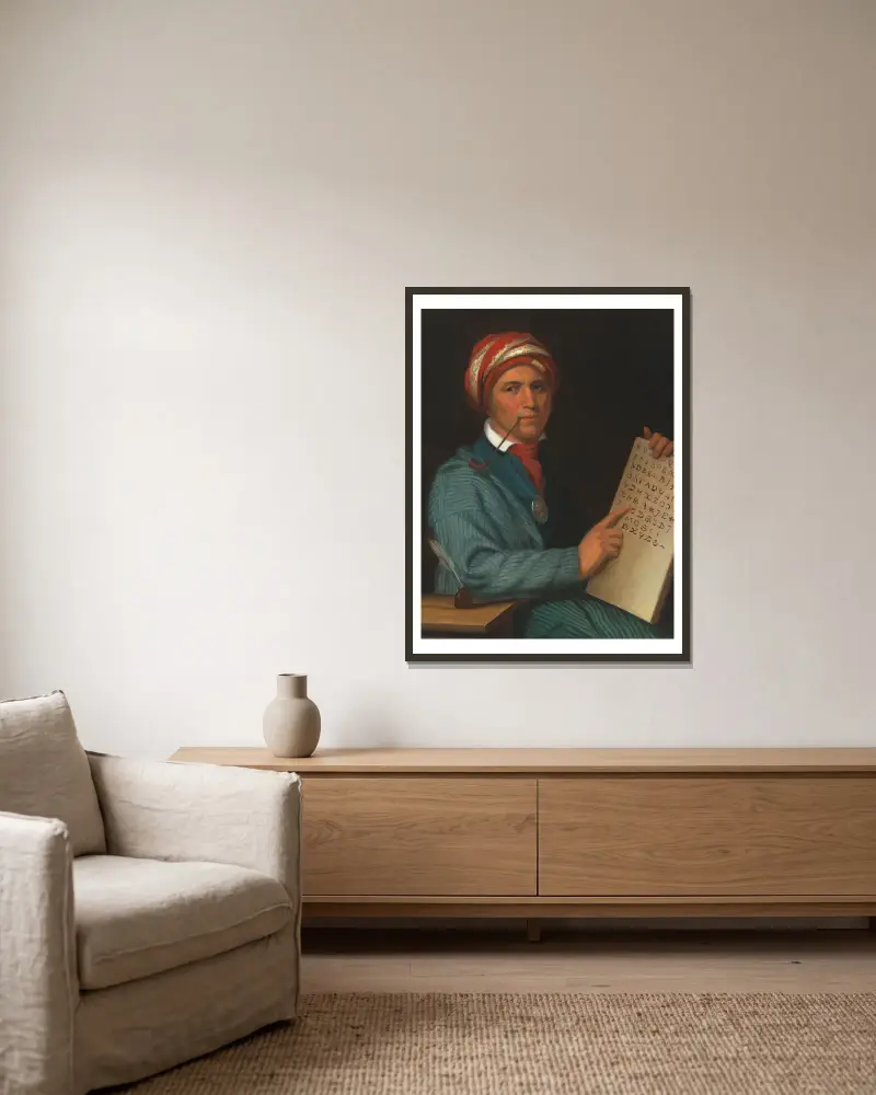 Sequoyah, Henry Inman v rámu na stěně