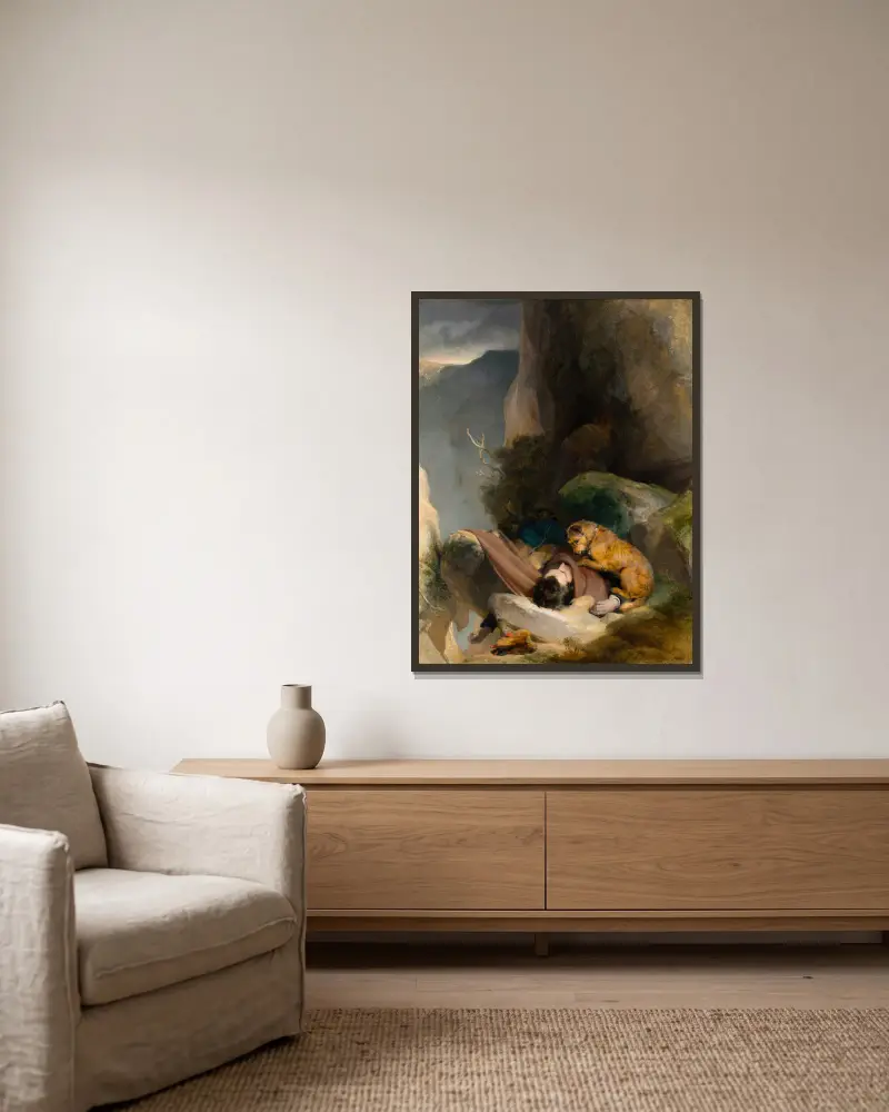Anhänglichkeit von Sir Edwin Henry Landseer gerahmt an einer Wand