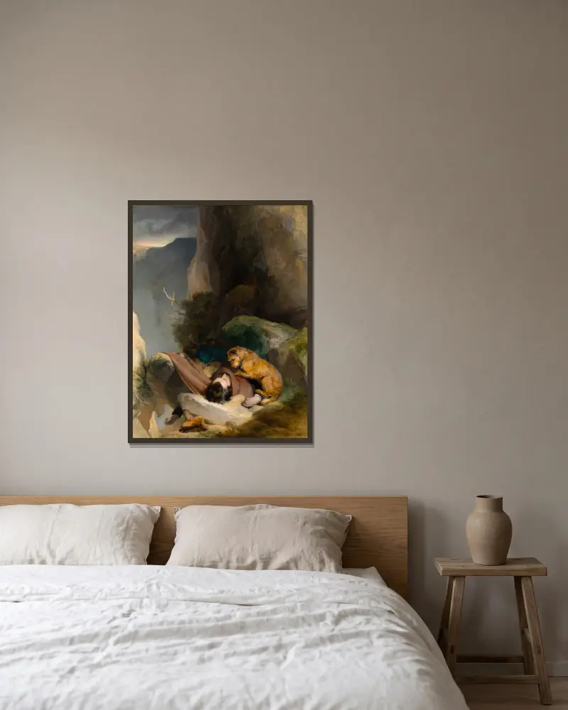 Anhänglichkeit von Sir Edwin Henry Landseer gerahmt an einer Wand