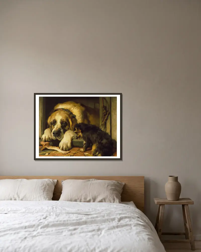 Pochybné drobky, Sir Edwin Henry Landseer v rámu na stěně
