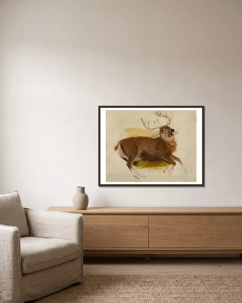 Umírající jelen, Sir Edwin Henry Landseer v rámu na stěně