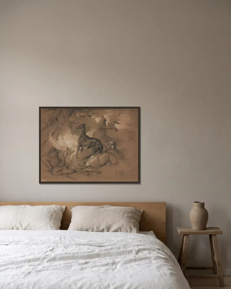 Studies of Animals av Sir Edwin Henry Landseer inramad på en vägg