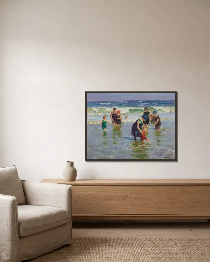 Badende von Edward Henry Potthast gerahmt an einer Wand