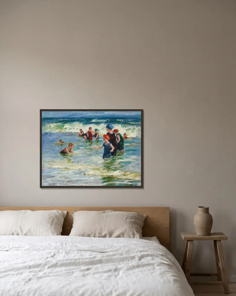 Strandszene – Nr. 1 von Edward Henry Potthast gerahmt an einer Wand