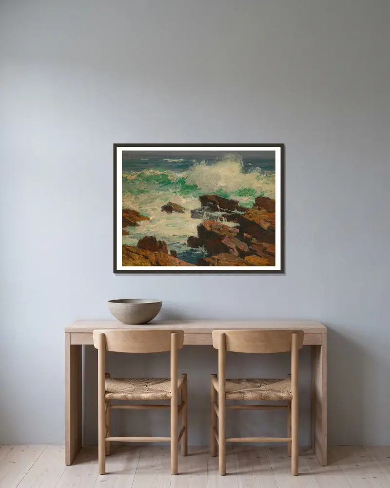 Fale rozbijające się, Edward Henry Potthast w ramie na ścianie