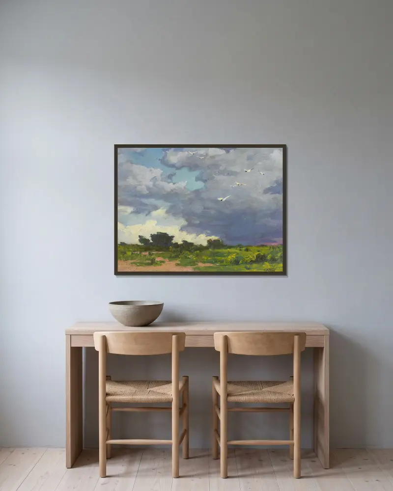 Náhlý let, Edward Henry Potthast v rámu na stěně