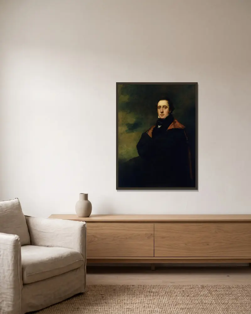 Andrew Spottiswoode (1787-1866) av Sir Henry Raeburn inramad på en vägg