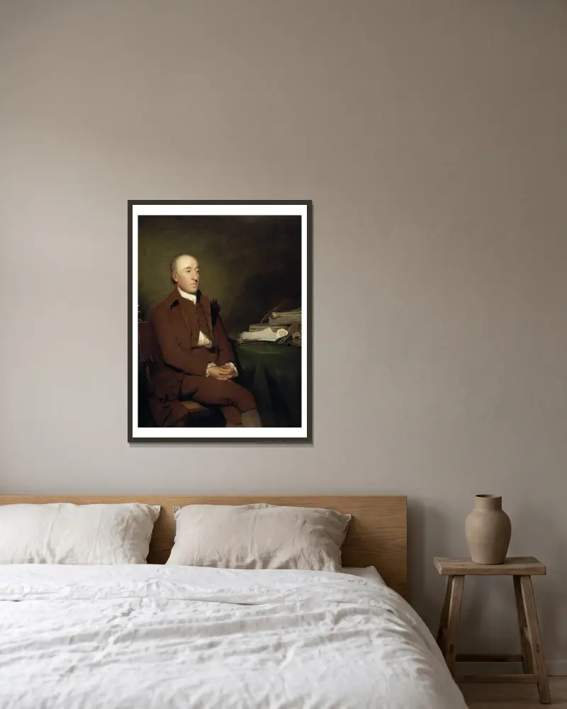 James Hutton, 1726 – 1797. Geologist av Sir Henry Raeburn inramad på en vägg
