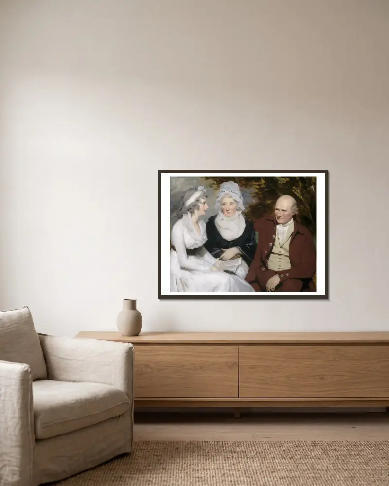 John Johnstone, Betty Johnstone and Miss Wedderburn av Sir Henry Raeburn inramad på en vägg