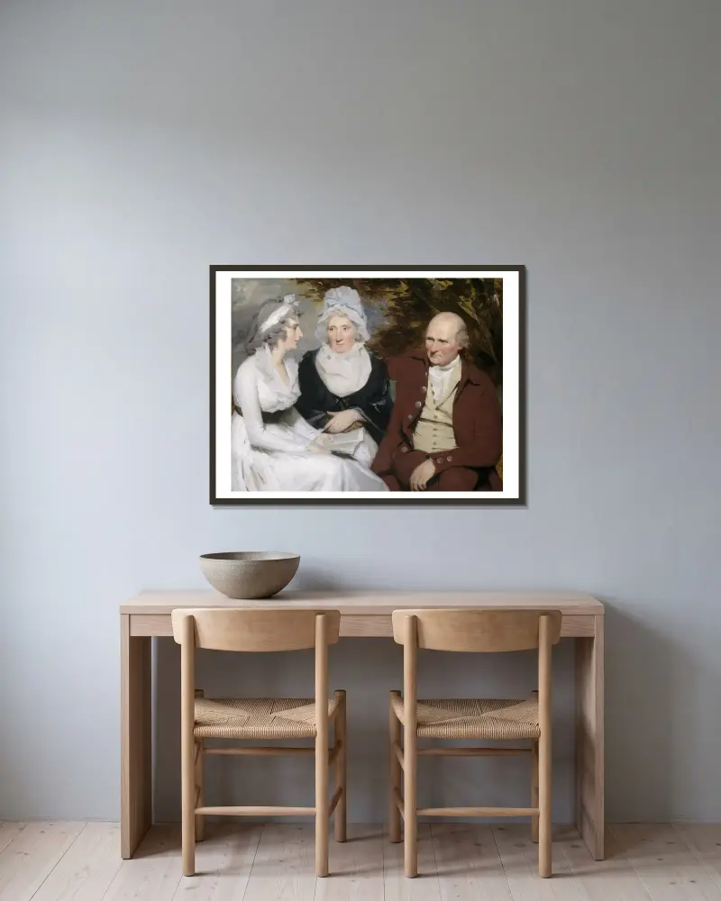 John Johnstone, Betty Johnstone and Miss Wedderburn av Sir Henry Raeburn inramad på en vägg
