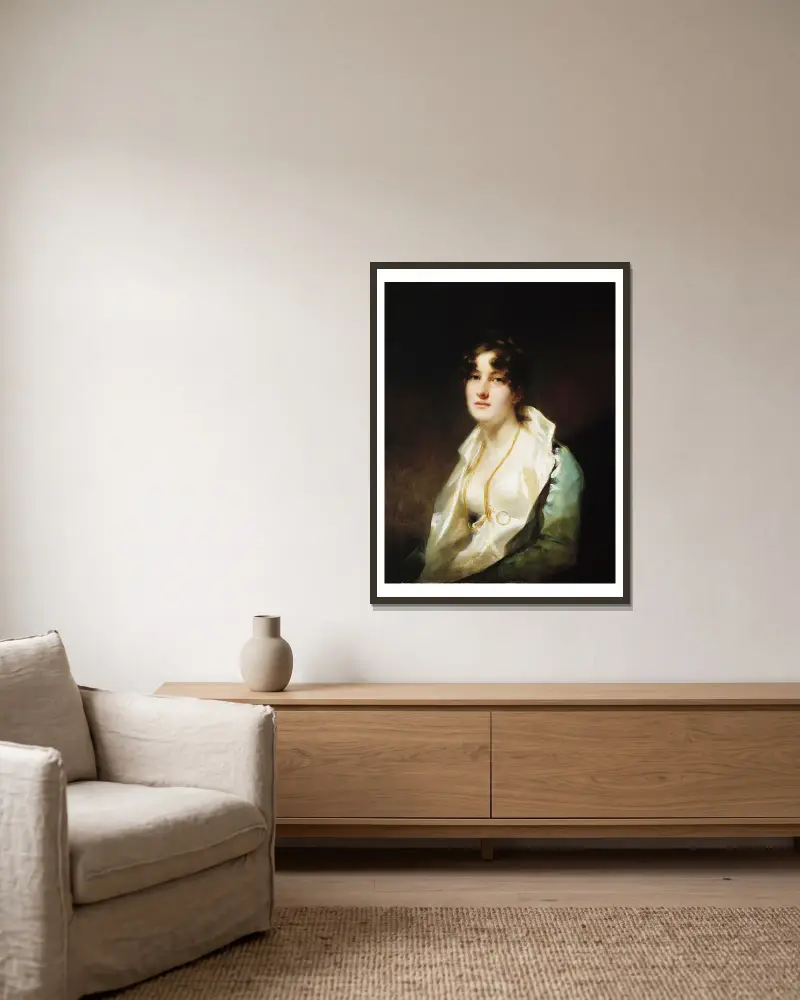 Mrs. Alexander Campbell of Possil av Sir Henry Raeburn inramad på en vägg