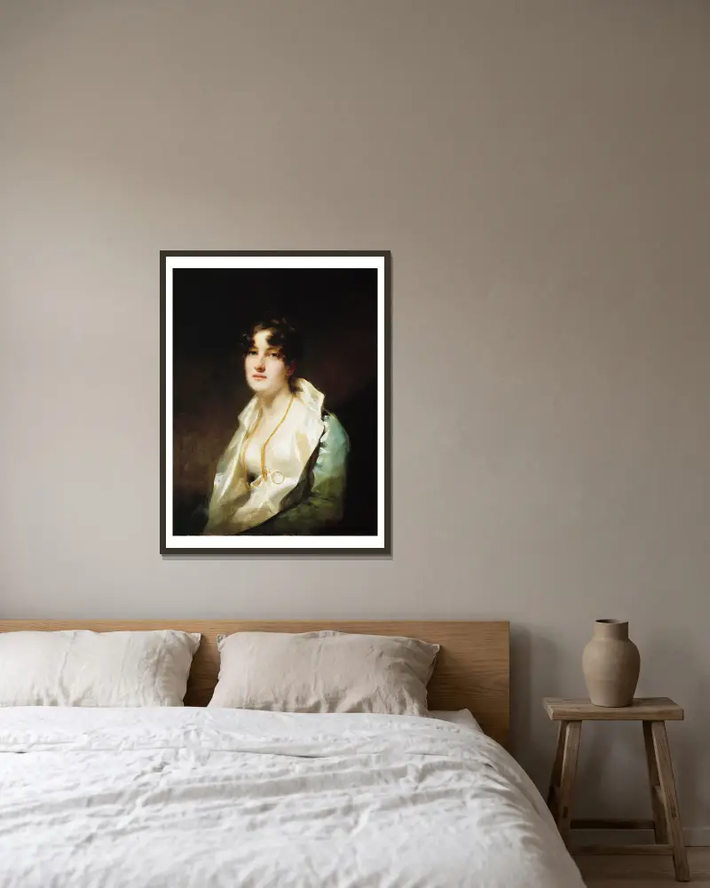 Mrs. Alexander Campbell of Possil av Sir Henry Raeburn inramad på en vägg