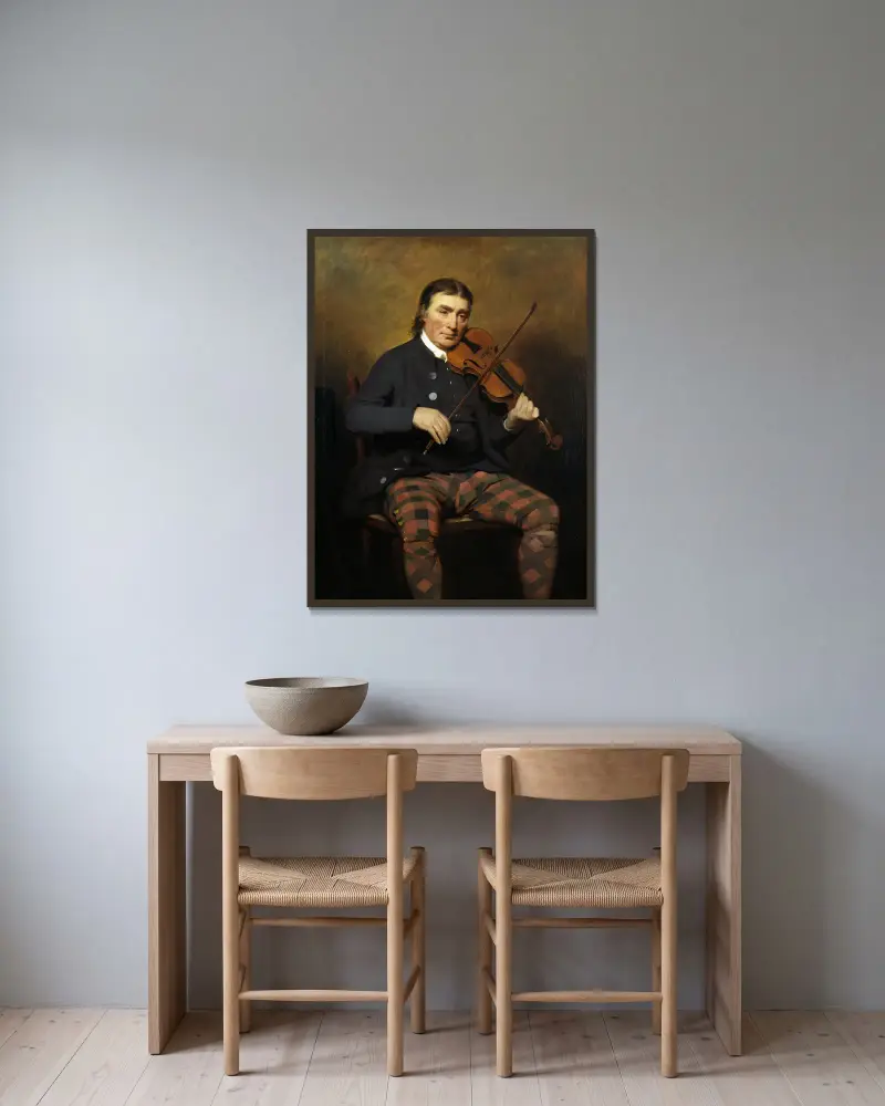Niel Gow, 1727–1807. Houslista a skladatel, Sir Henry Raeburn v rámu na stěně