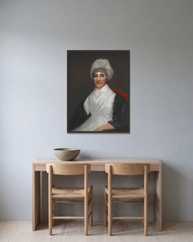 Portrait of Anne Dix Heineker av Sir Henry Raeburn inramad på en vägg