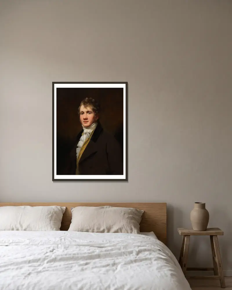 Portrait of Hugh Hope av Sir Henry Raeburn inramad på en vägg