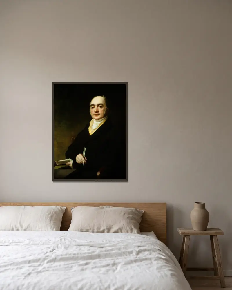 Portrait of John Baillie (1772-1833) av Sir Henry Raeburn inramad på en vägg