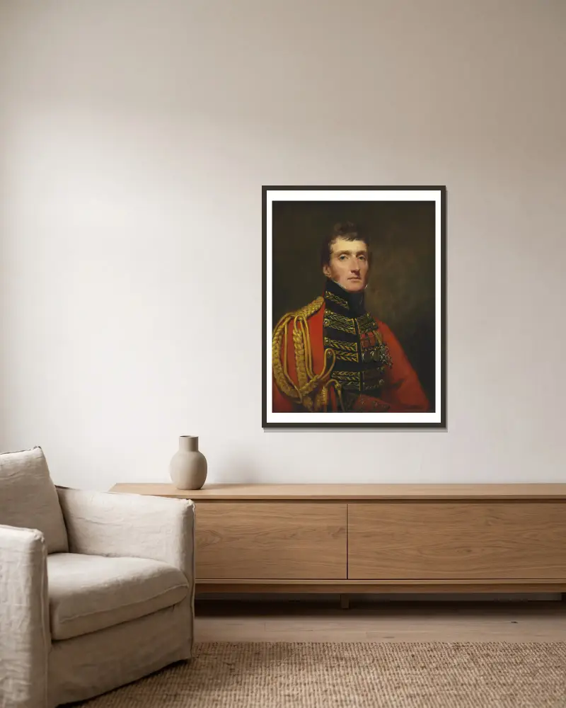 Portrait Of Lieutenant General William Stuart av Sir Henry Raeburn inramad på en vägg