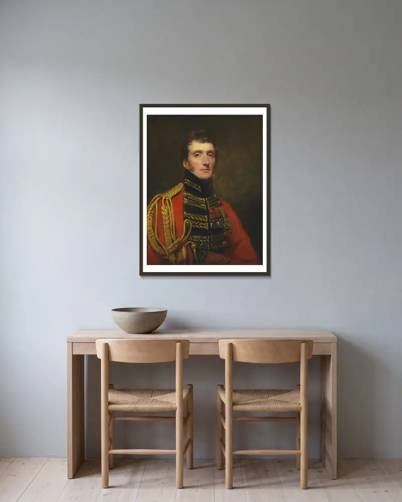 Portrait Of Lieutenant General William Stuart av Sir Henry Raeburn inramad på en vägg
