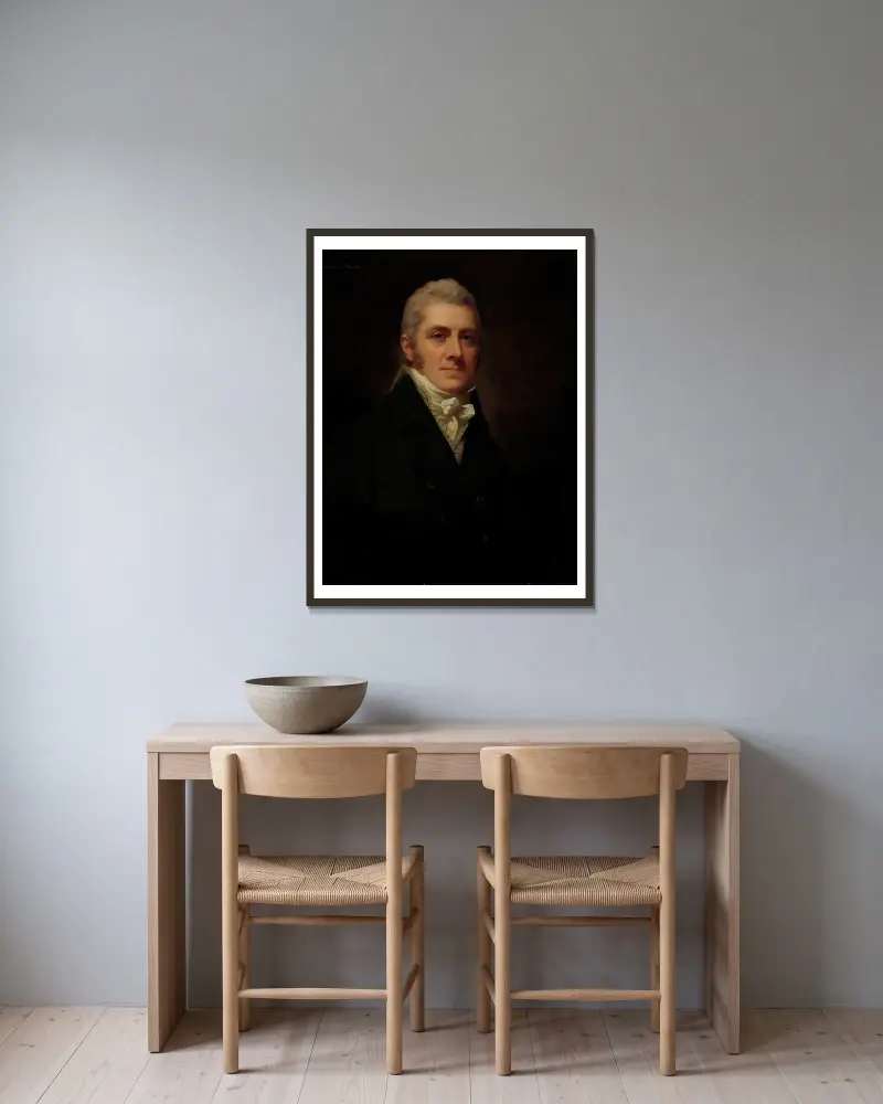 Portrait of Sir Alexander Munro av Sir Henry Raeburn inramad på en vägg