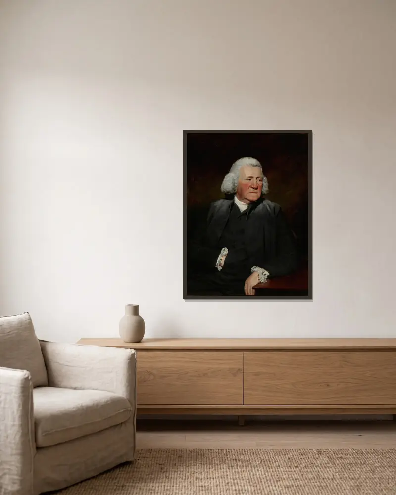 Portrait of Thomas Wood av Sir Henry Raeburn inramad på en vägg