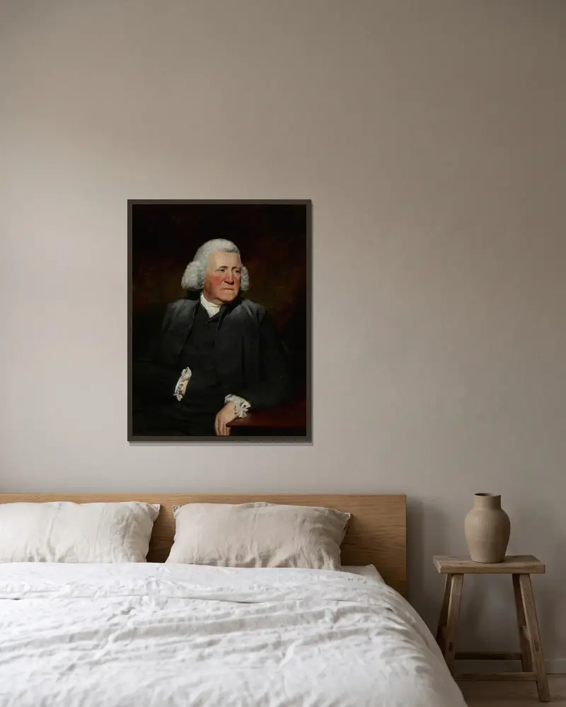 Portrait of Thomas Wood av Sir Henry Raeburn inramad på en vägg