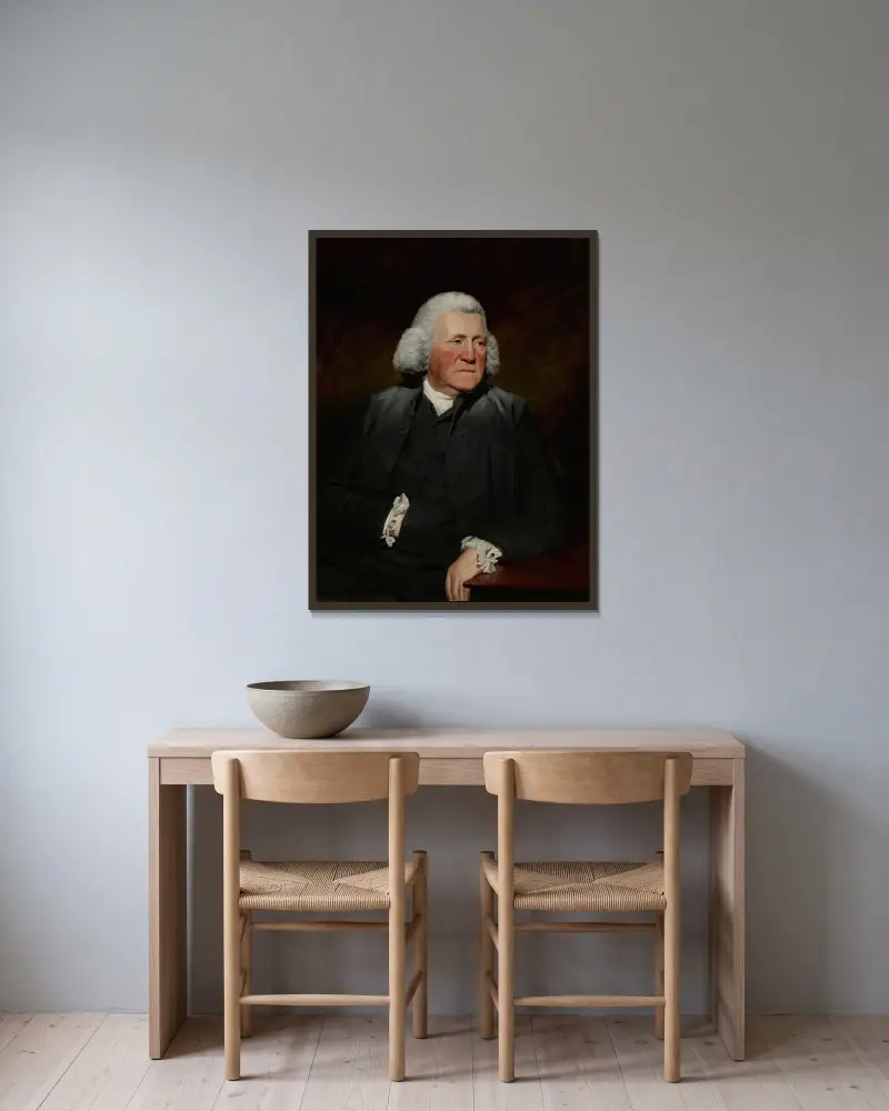 Portrait of Thomas Wood av Sir Henry Raeburn inramad på en vägg
