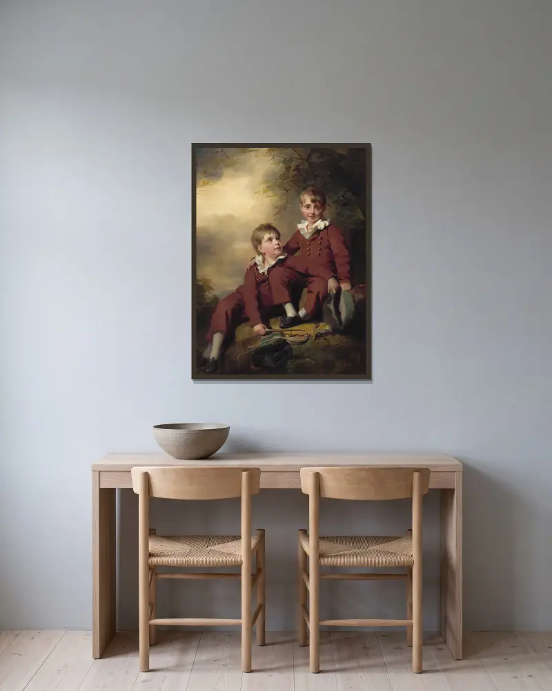 Die Binning-Kinder, wahrscheinlich um 1811 von Sir Henry Raeburn gerahmt an einer Wand