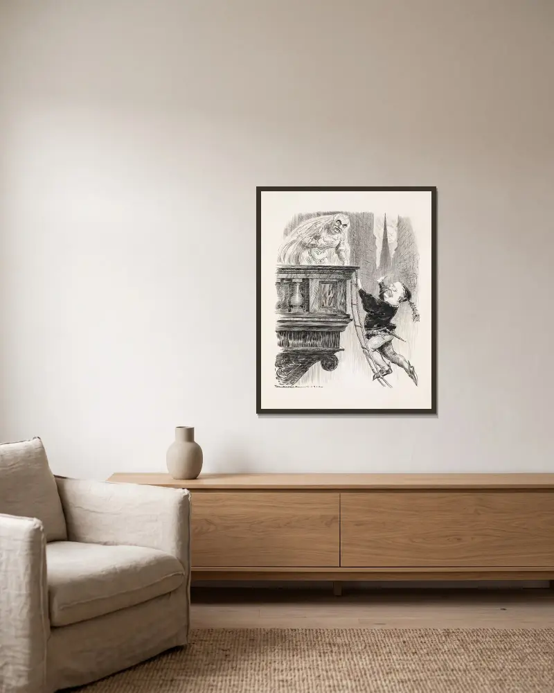 A Wall Street Wooing von William Henry Walker gerahmt an einer Wand