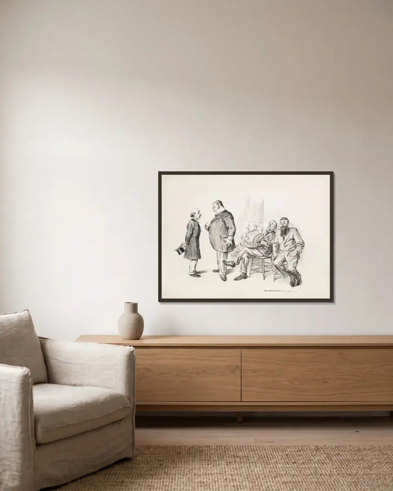 Bei der Arbeitsvermittlung von William Henry Walker gerahmt an einer Wand