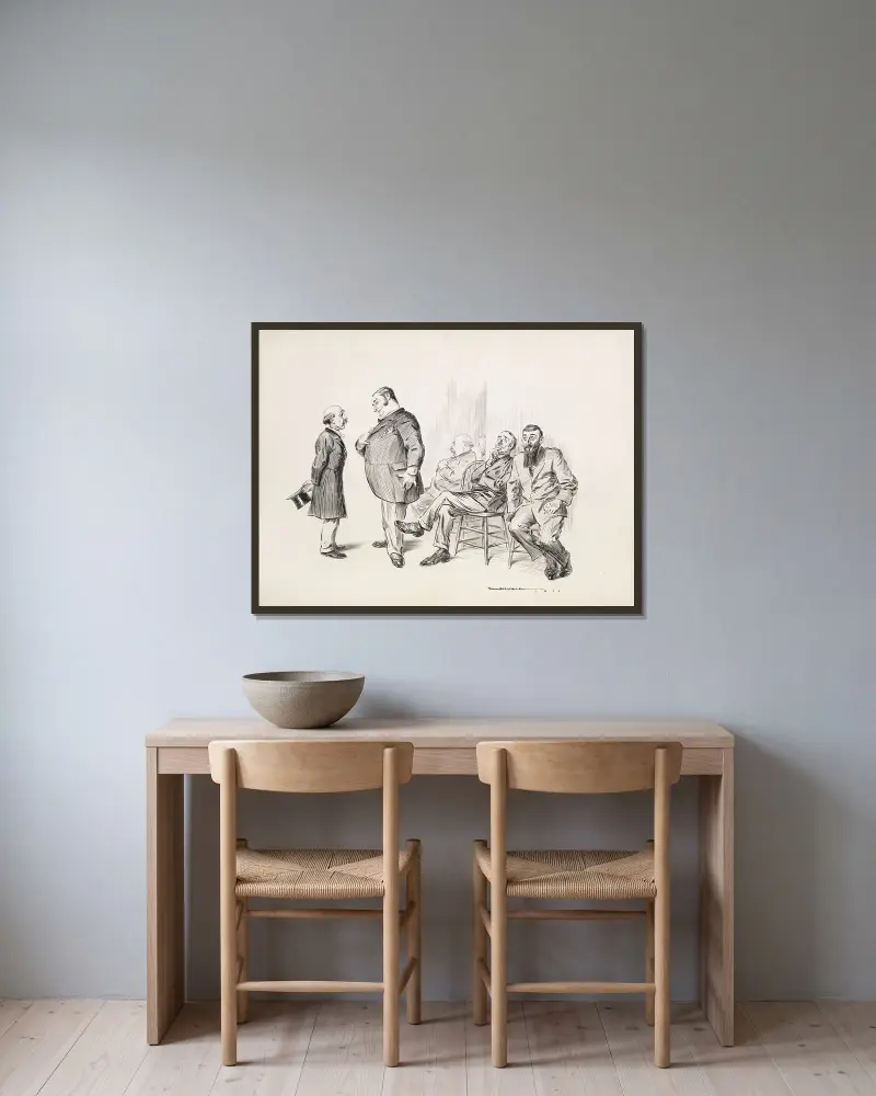 Bei der Arbeitsvermittlung von William Henry Walker gerahmt an einer Wand