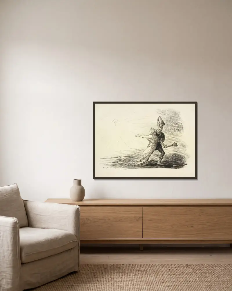 Zurück zur Barbarei von William Henry Walker gerahmt an einer Wand