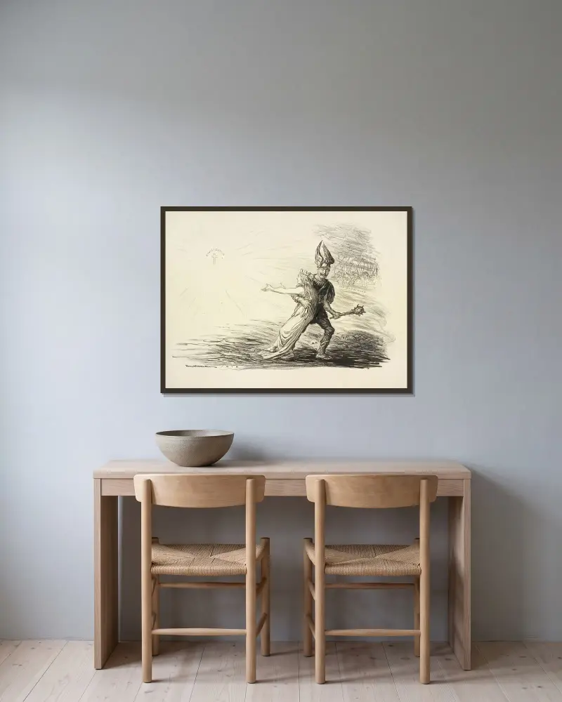 Zurück zur Barbarei von William Henry Walker gerahmt an einer Wand